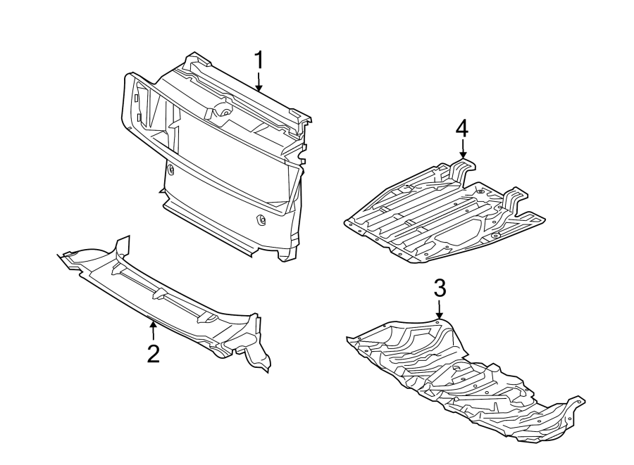 Diagram RADIATOR SUPPORT. SPLASH SHIELDS. for your 2011 Land Rover Range Rover   