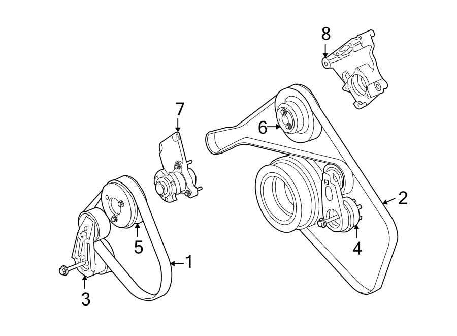 Diagram BELTS & PULLEYS. for your 2022 Land Rover Discovery   