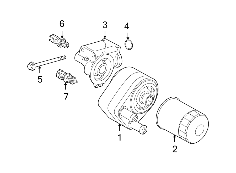 Diagram ENGINE OIL COOLER. for your Land Rover