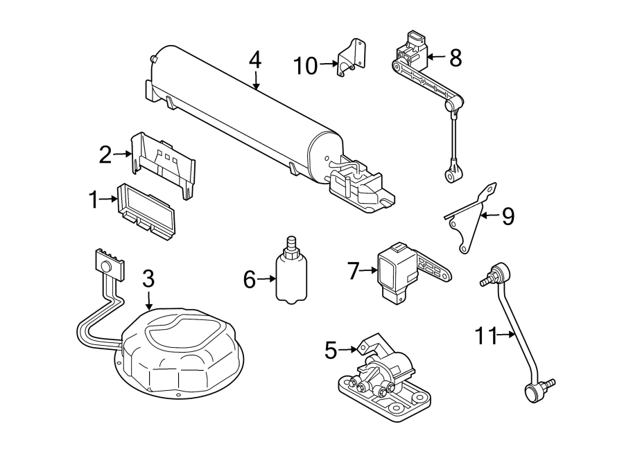 Diagram RIDE CONTROL COMPONENTS. for your 2016 Land Rover LR4  HSE Sport Utility 