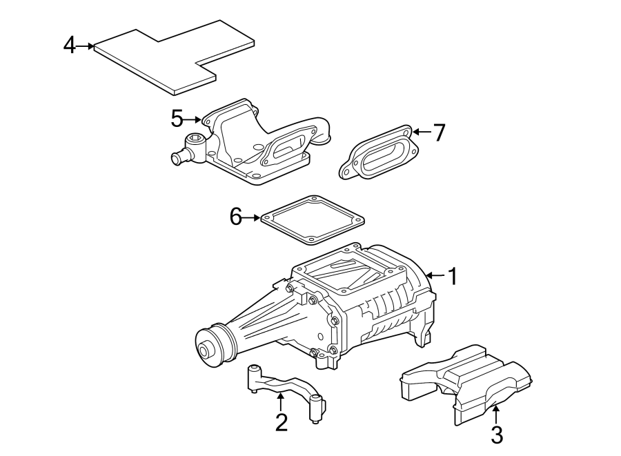 Diagram SUPERCHARGER & COMPONENTS. for your 2022 Land Rover Range Rover Evoque  R-Dynamic SE Sport Utility 