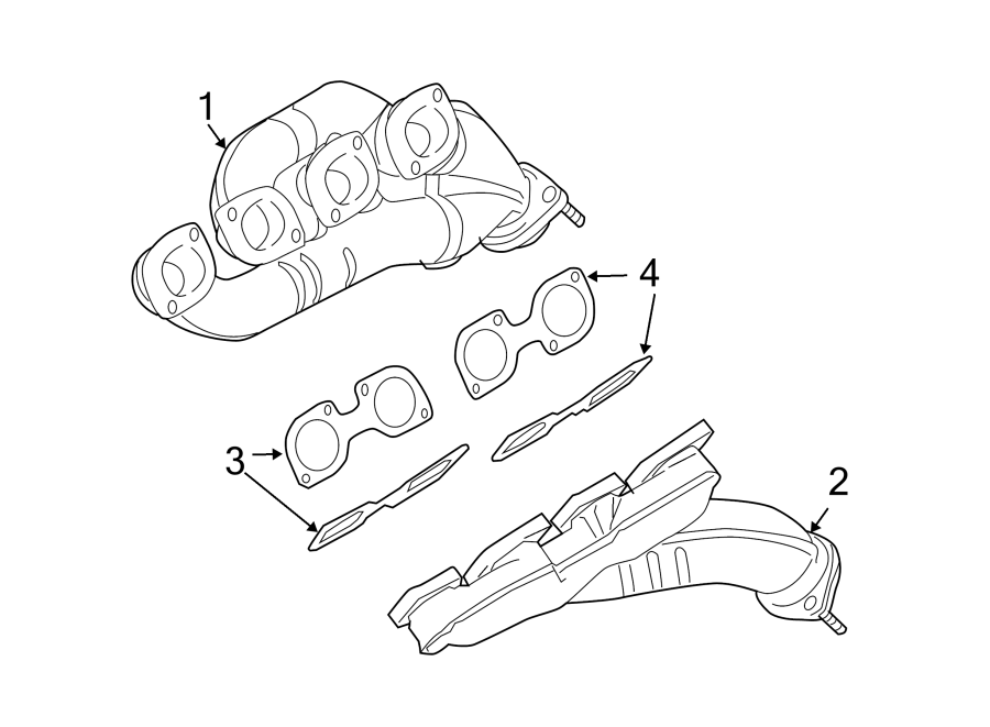 Diagram EXHAUST SYSTEM. MANIFOLD. for your 2022 Land Rover Range Rover Evoque  R-Dynamic S Sport Utility 