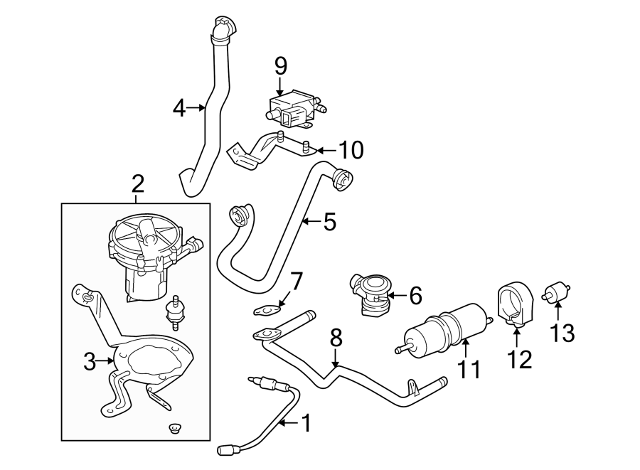 Diagram EMISSION SYSTEM. EMISSION COMPONENTS. for your Land Rover Range Rover  