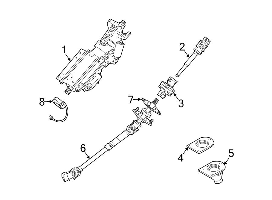 Full size assembly image of STEERING COLUMN ASSEMBLY. (1/1)