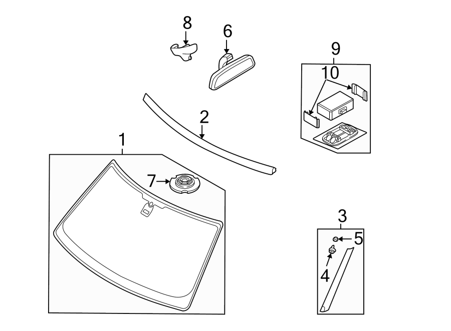 Diagram WINDSHIELD. GLASS. for your Land Rover