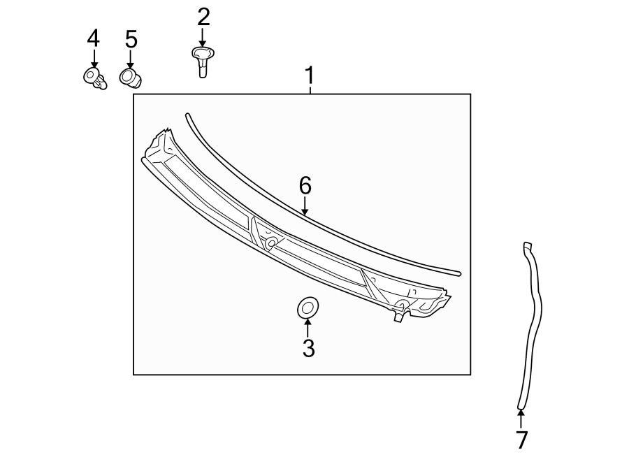 Diagram COWL. for your 2003 Land Rover Range Rover   