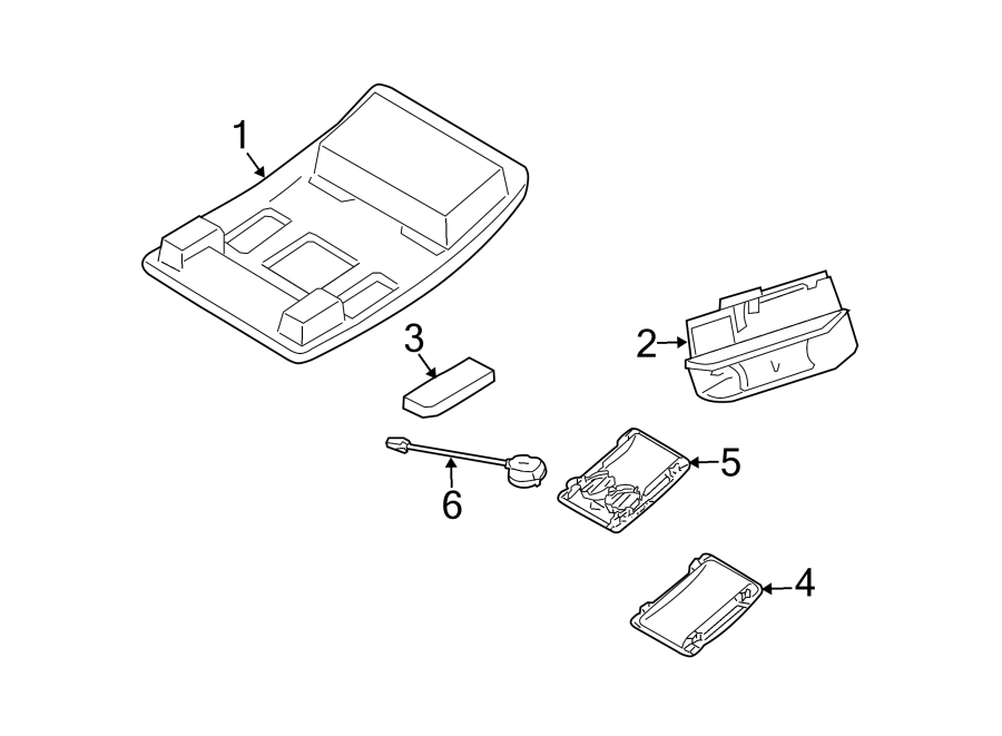 Full size assembly image of OVERHEAD CONSOLE. (1/1)