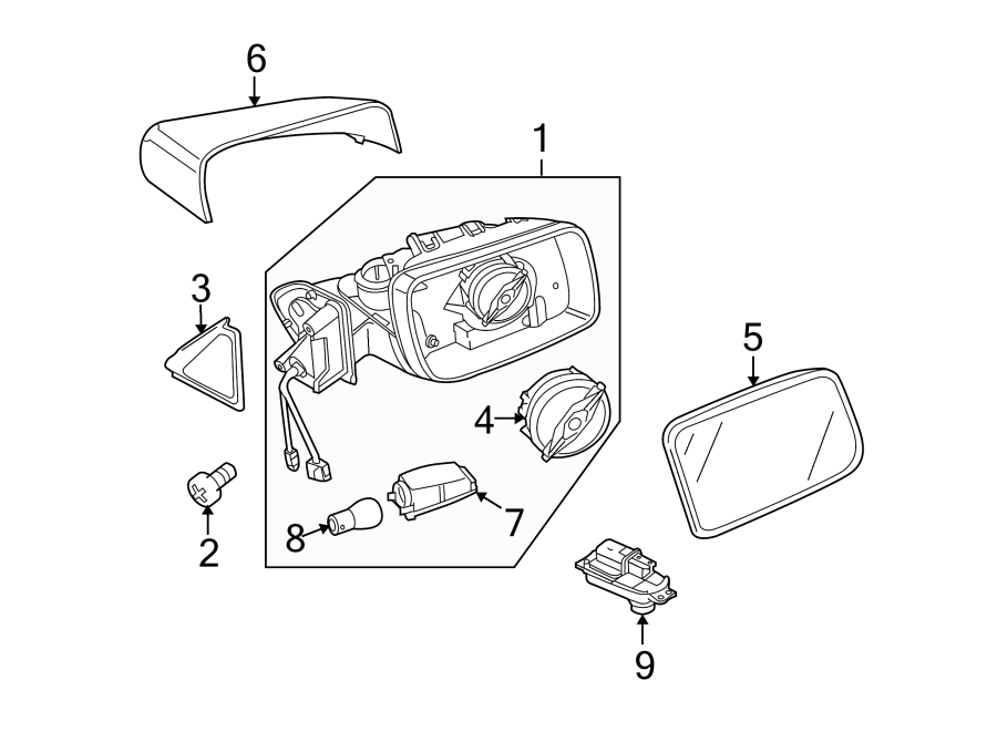 Diagram FRONT DOOR. OUTSIDE MIRRORS. for your 2023 Land Rover Defender 90   