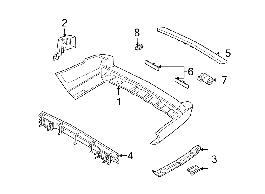 Diagram REAR BUMPER. BUMPER & COMPONENTS. for your 2019 Land Rover Range Rover   