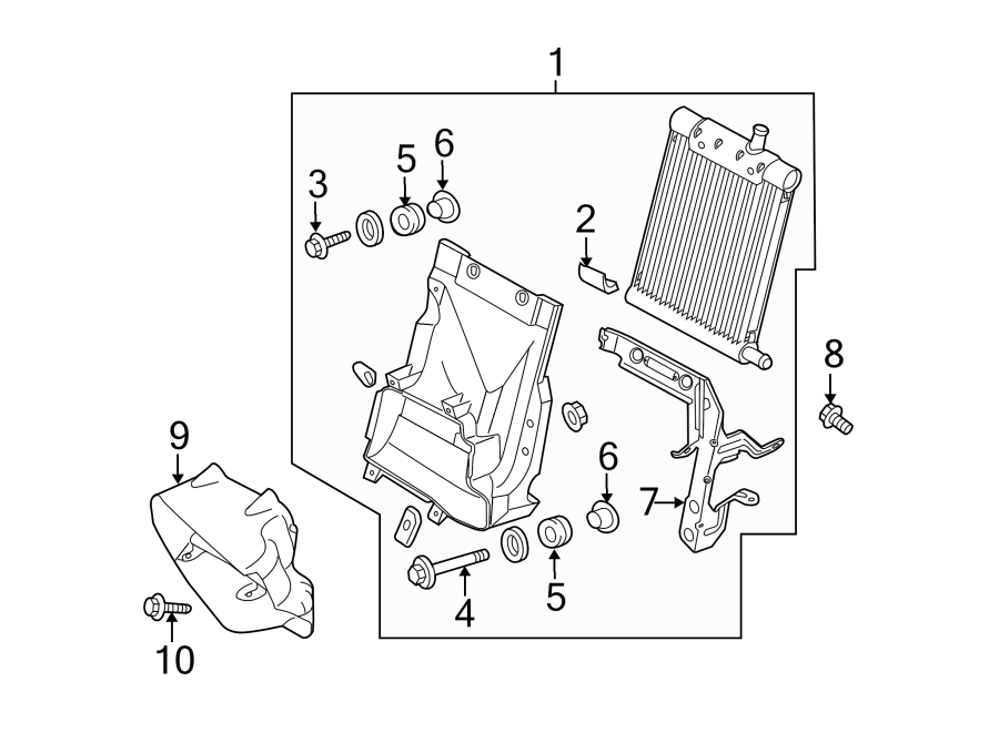 Diagram RADIATOR & COMPONENTS. for your 2024 Land Rover Range Rover Velar   