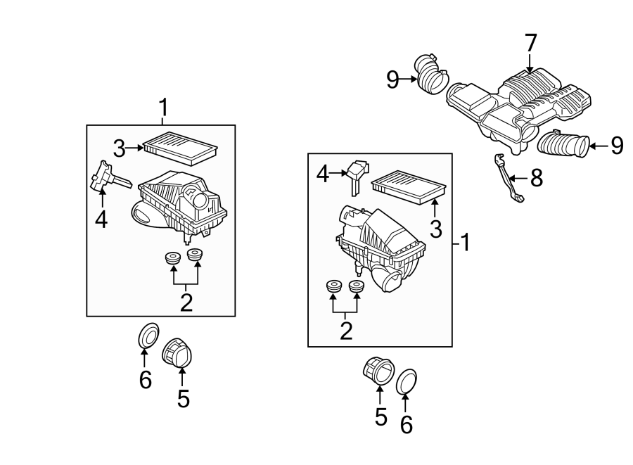 Diagram AIR INTAKE. for your 2018 Land Rover Range Rover Evoque   