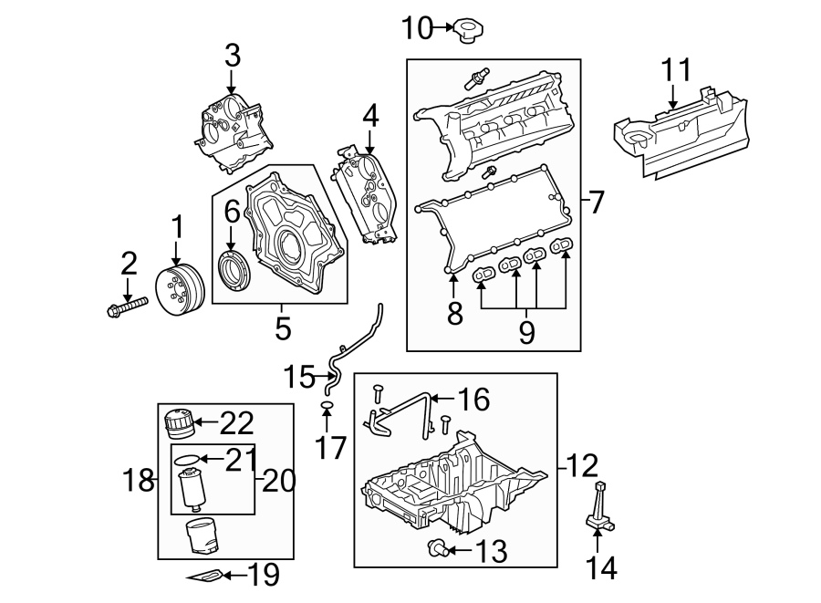 Diagram Engine parts. for your 2011 Land Rover Range Rover  Supercharged Sport Utility 