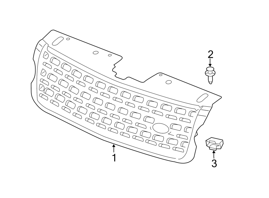 Diagram GRILLE & COMPONENTS. for your Land Rover