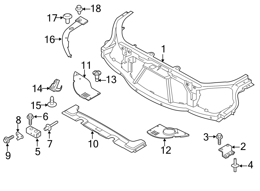 Diagram RADIATOR SUPPORT. for your 2009 Land Rover Range Rover   