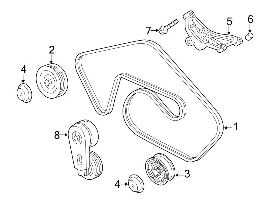 Diagram BELTS & PULLEYS. for your 2016 Land Rover LR4  HSE Lux Sport Utility 