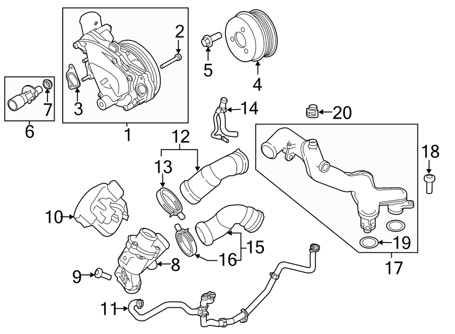 Diagram WATER PUMP. for your 2016 Land Rover Range Rover Sport   