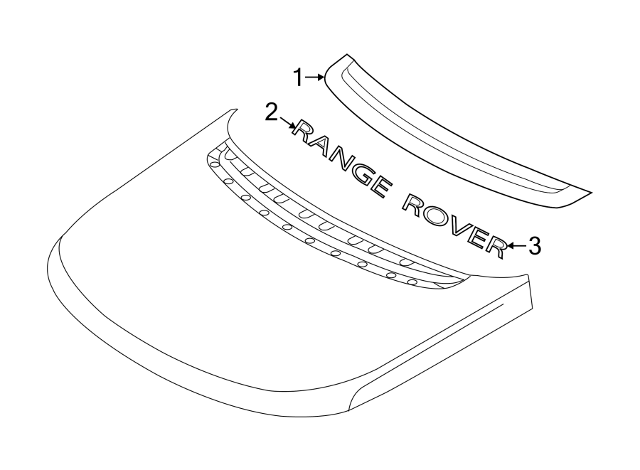 Diagram HOOD. EXTERIOR TRIM. for your 2013 Land Rover Range Rover Sport   