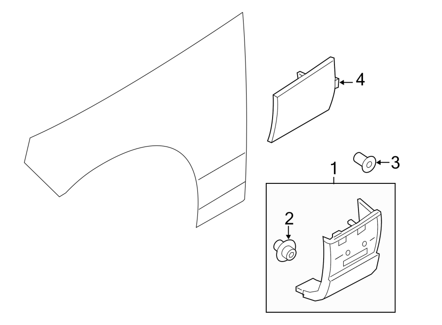 Diagram FENDER. EXTERIOR TRIM. for your Land Rover