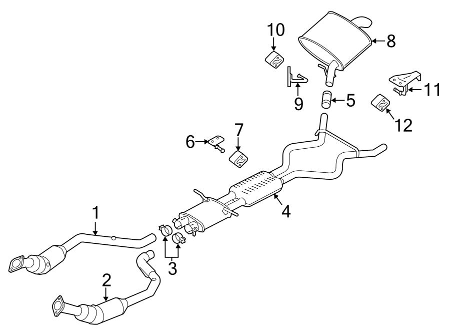 Diagram EXHAUST SYSTEM. EXHAUST COMPONENTS. for your 2022 Land Rover Range Rover Velar   