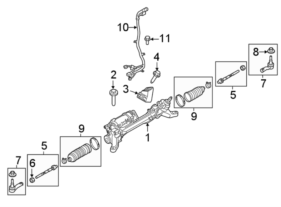 Diagram STEERING GEAR & LINKAGE. for your 2018 Land Rover Range Rover  Supercharged Sport Utility 