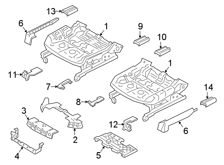 Diagram SEATS & TRACKS. TRACKS & COMPONENTS. for your 2018 Land Rover Range Rover Velar 3.0L V6 A/T S Sport Utility 