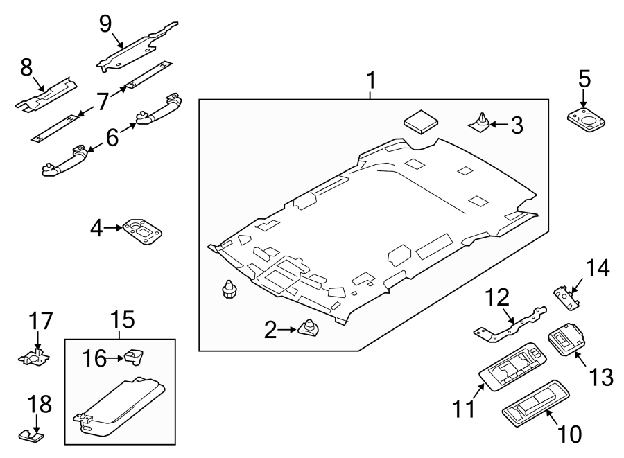 Diagram INTERIOR TRIM. for your 1995 Land Rover