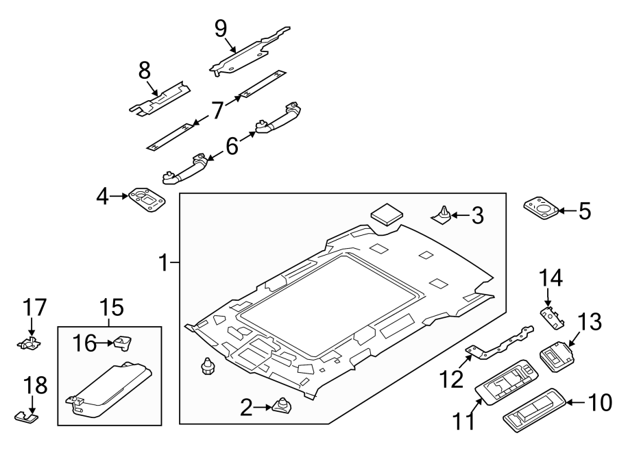 Diagram INTERIOR TRIM. for your 2016 Land Rover Range Rover  Supercharged Sport Utility 