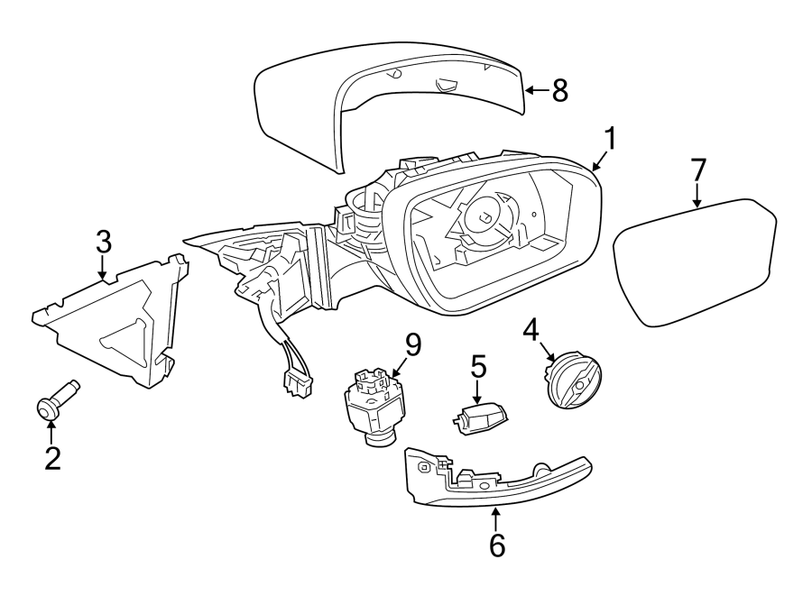 Diagram FRONT DOOR. OUTSIDE MIRRORS. for your 2023 Land Rover Defender 90   