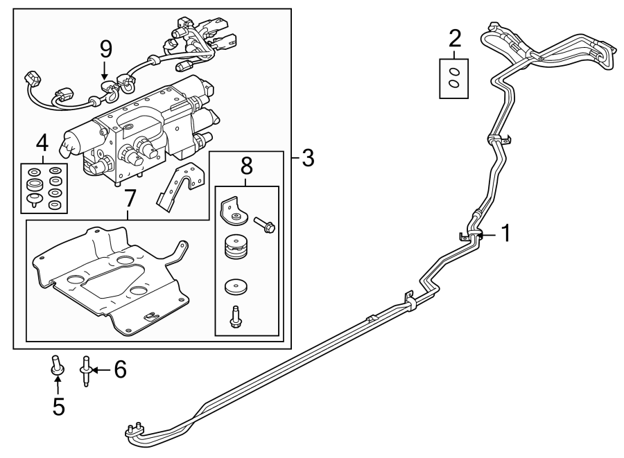 Diagram REAR SUSPENSION. HOSES. for your 2024 Land Rover Range Rover Velar   