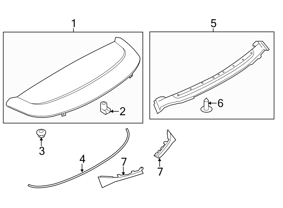 Diagram Lift gate. Spoiler. for your 2019 Land Rover Range Rover   