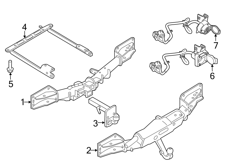 Diagram REAR BUMPER. TOW HOOK & HITCH. for your 2010 Land Rover LR2   