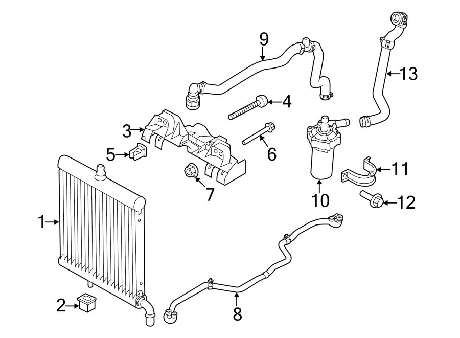 Diagram RADIATOR & COMPONENTS. for your 2018 Land Rover Range Rover   