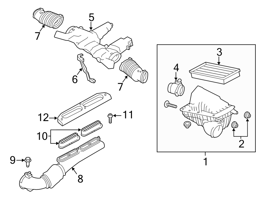 Diagram AIR INTAKE. for your 2014 Land Rover Range Rover  HSE Sport Utility 