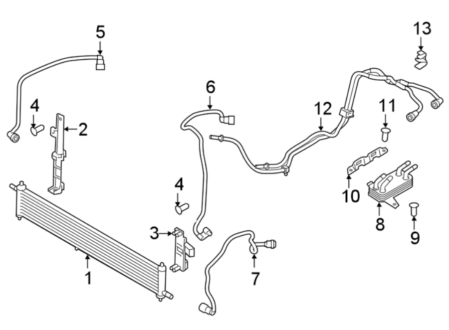 Diagram RADIATOR & COMPONENTS. for your 2016 Land Rover Range Rover Sport  Supercharged Dynamic Sport Utility 