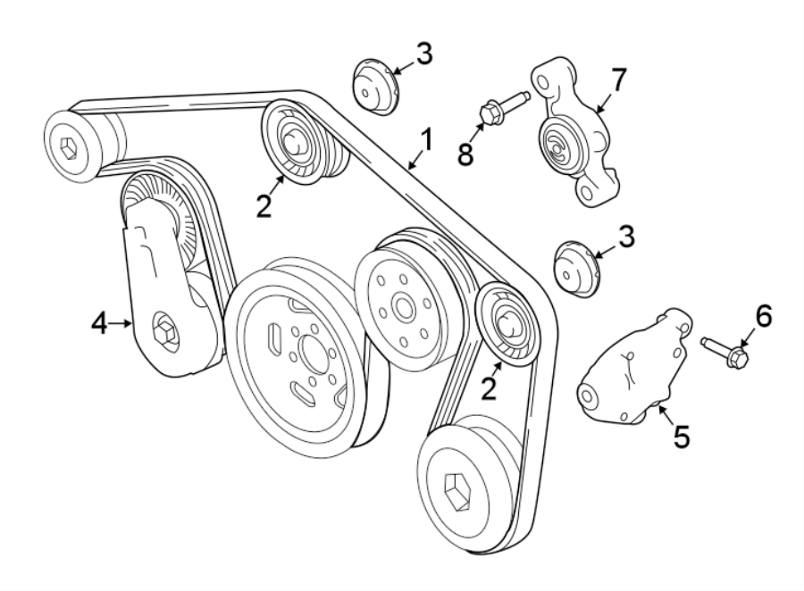 Diagram BELTS & PULLEYS. for your 2018 Land Rover Range Rover Evoque   