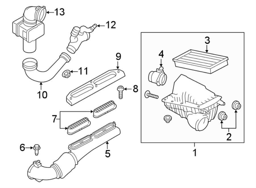 Diagram AIR INTAKE. for your Land Rover