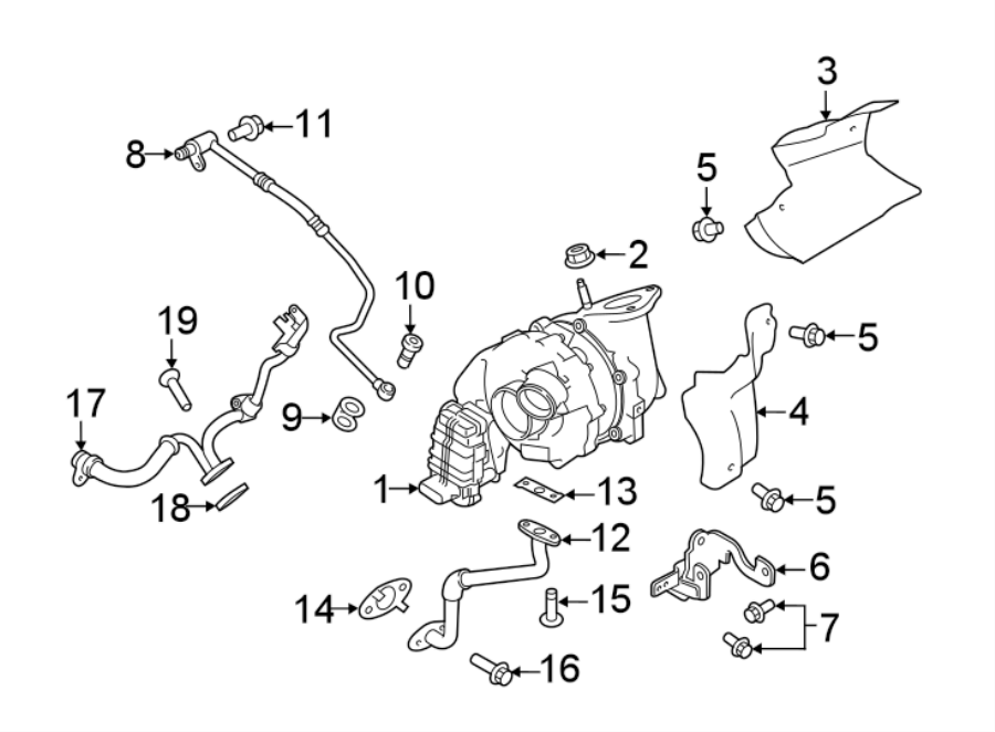 Diagram TURBOCHARGER & COMPONENTS. for your 2022 Land Rover Range Rover Velar   