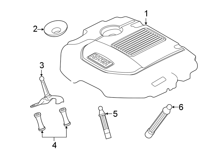 Diagram ENGINE APPEARANCE COVER. for your Land Rover