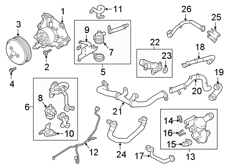 Diagram Water pump. for your 2013 Land Rover Range Rover Sport   