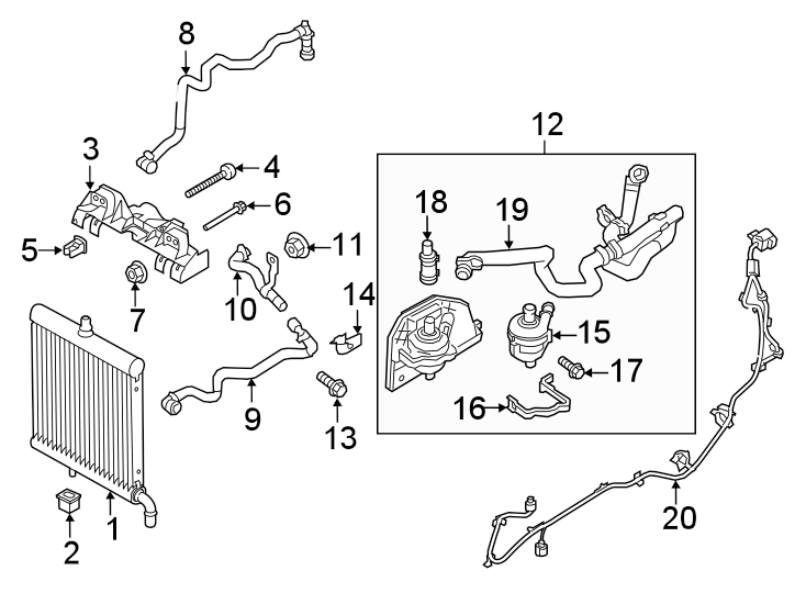 Diagram Radiator & components. for your 2015 Land Rover LR2   