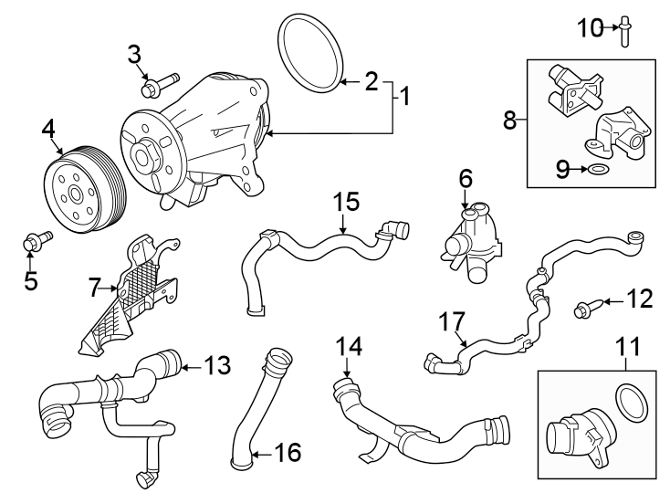 Diagram Water pump. for your 2020 Land Rover Range Rover Evoque   