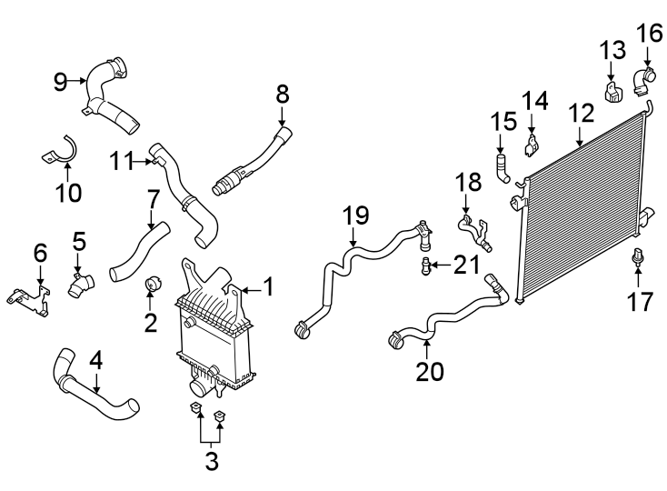 Diagram Intercooler. for your 2019 Land Rover Range Rover Sport  Supercharged Dynamic Sport Utility 