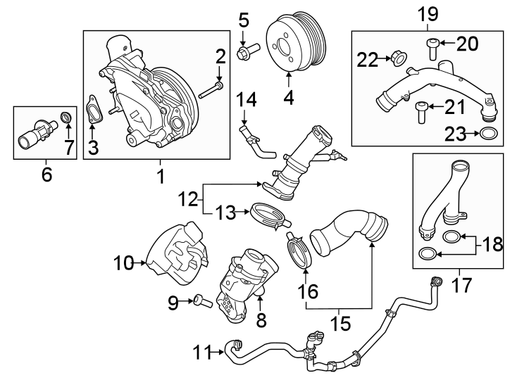Diagram Water pump. for your 2006 Land Rover Range Rover   