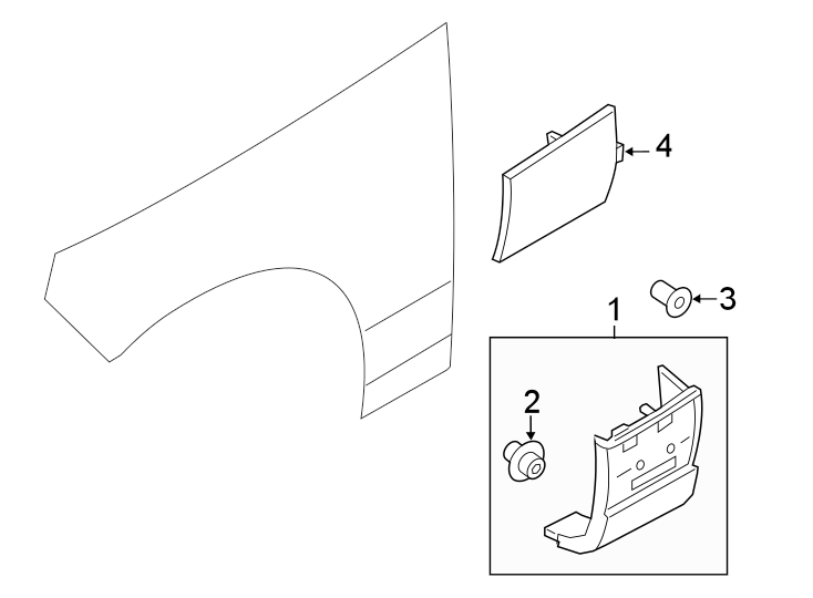 Diagram Fender. Exterior trim. for your Land Rover