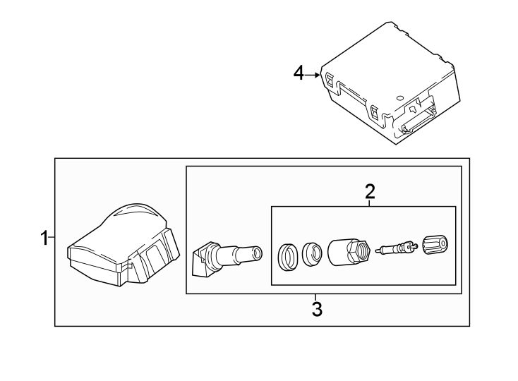 Diagram Tire pressure monitor components. for your Land Rover