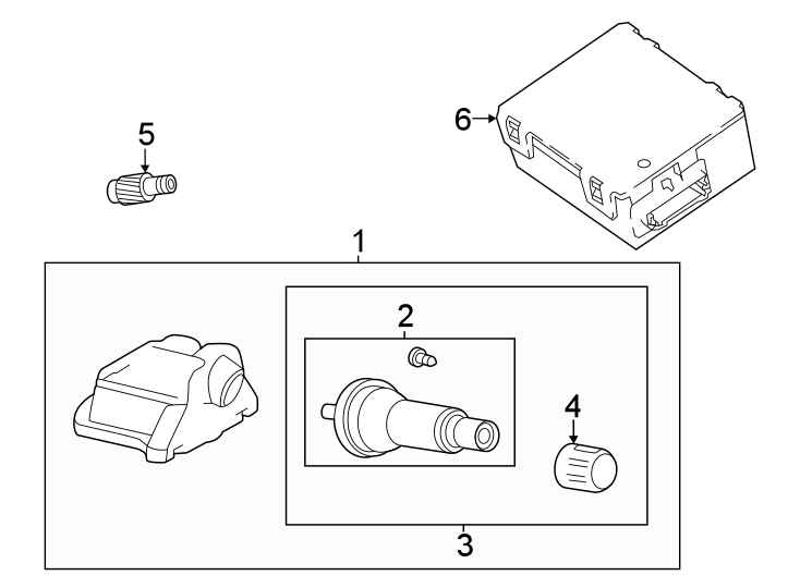 Diagram Tire pressure monitor components. for your Land Rover Range Rover  