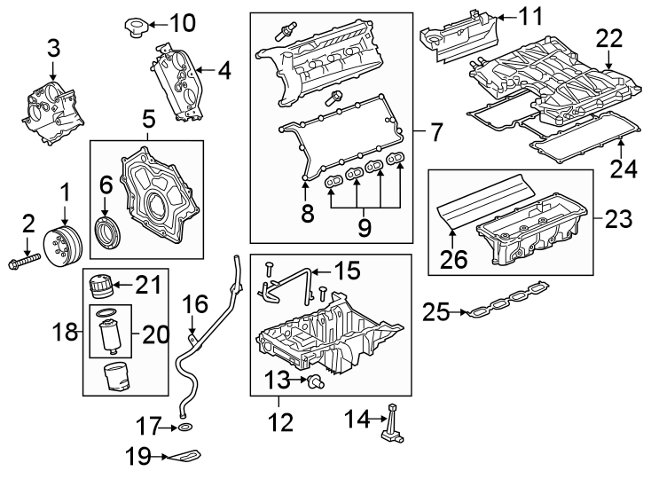 Diagram Engine parts. for your 2022 Land Rover Range Rover  SV Autobiography Dynamic Black Edition Sport Utility 