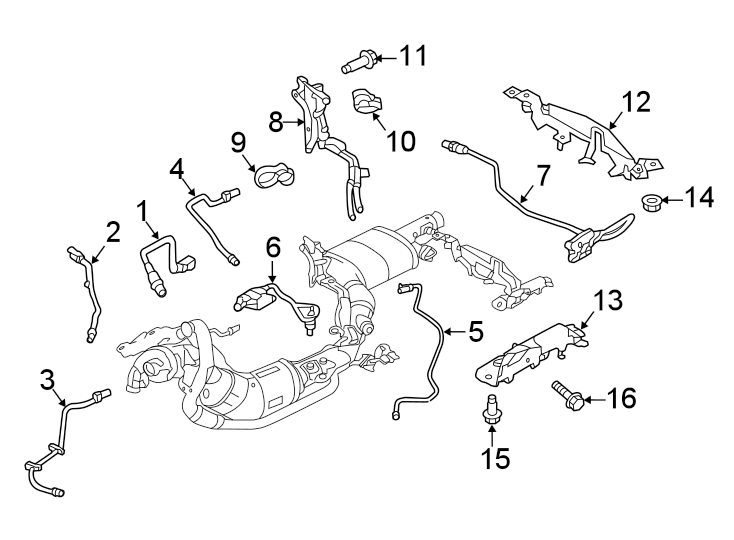 Diagram Emission system. Emission components. for your 2021 Land Rover Range Rover   