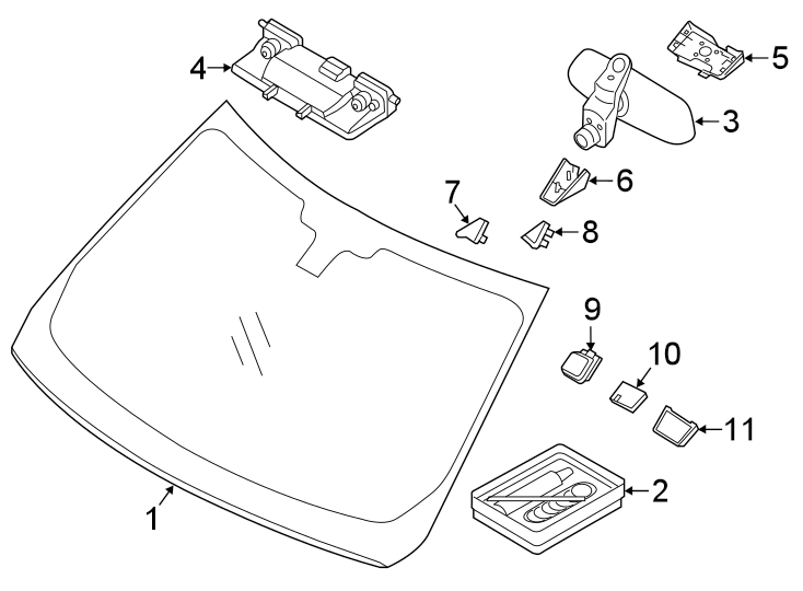 Diagram Windshield. Glass. for your 2020 Land Rover Range Rover Evoque   