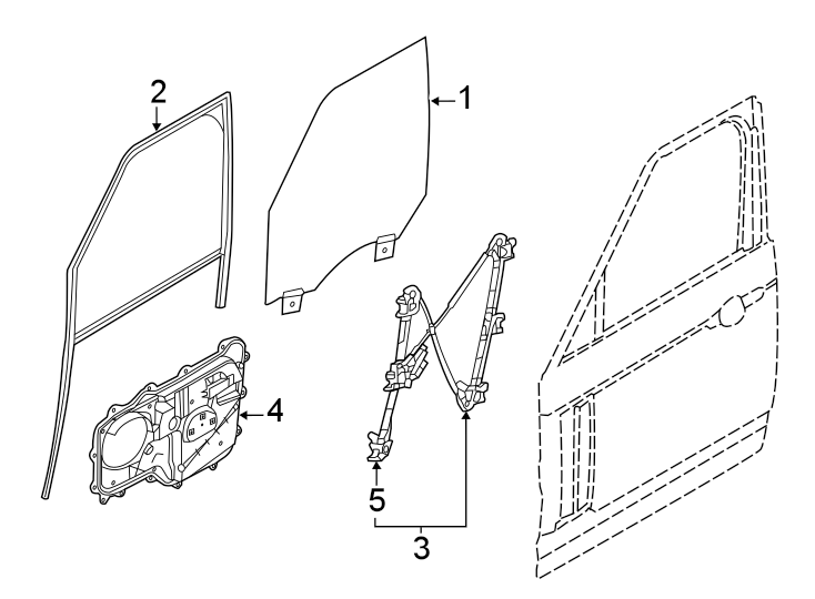 Diagram Front door. Glass & hardware. for your 2016 Land Rover Range Rover Sport   